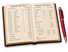 Manual sales ledger book